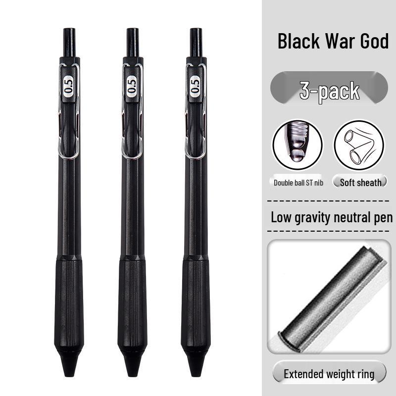 Yimulin Black Ares White Warrior Quick-Drying Neutral Exam Pen