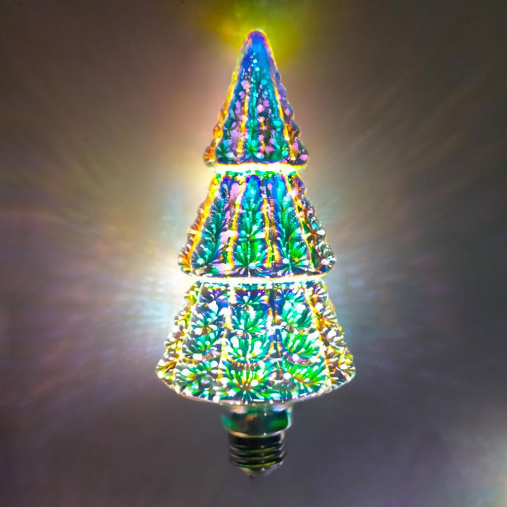 3D Colorful Firework Stained Glass Light Bulb 125lm Vintage Edison Bulb Last Up To 30000H Disco Light Bulb Star Shine Decoration