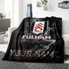 Name Custom Fulham FC Logo Print Flannel Blanket High Quality Warm Comfortable Cover for All Seasons Perfect for Gifts Home Decor