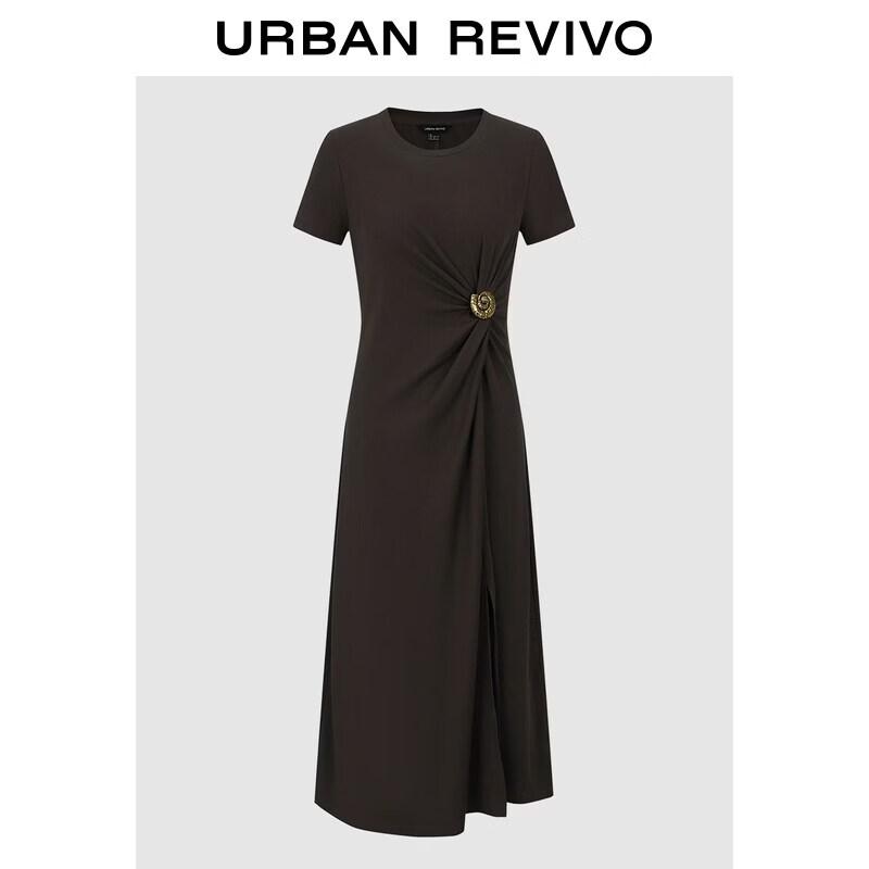 UR Women s 2026 Summer Short Sleeve Textured Slim Fit Long Dress UWH760060 S
