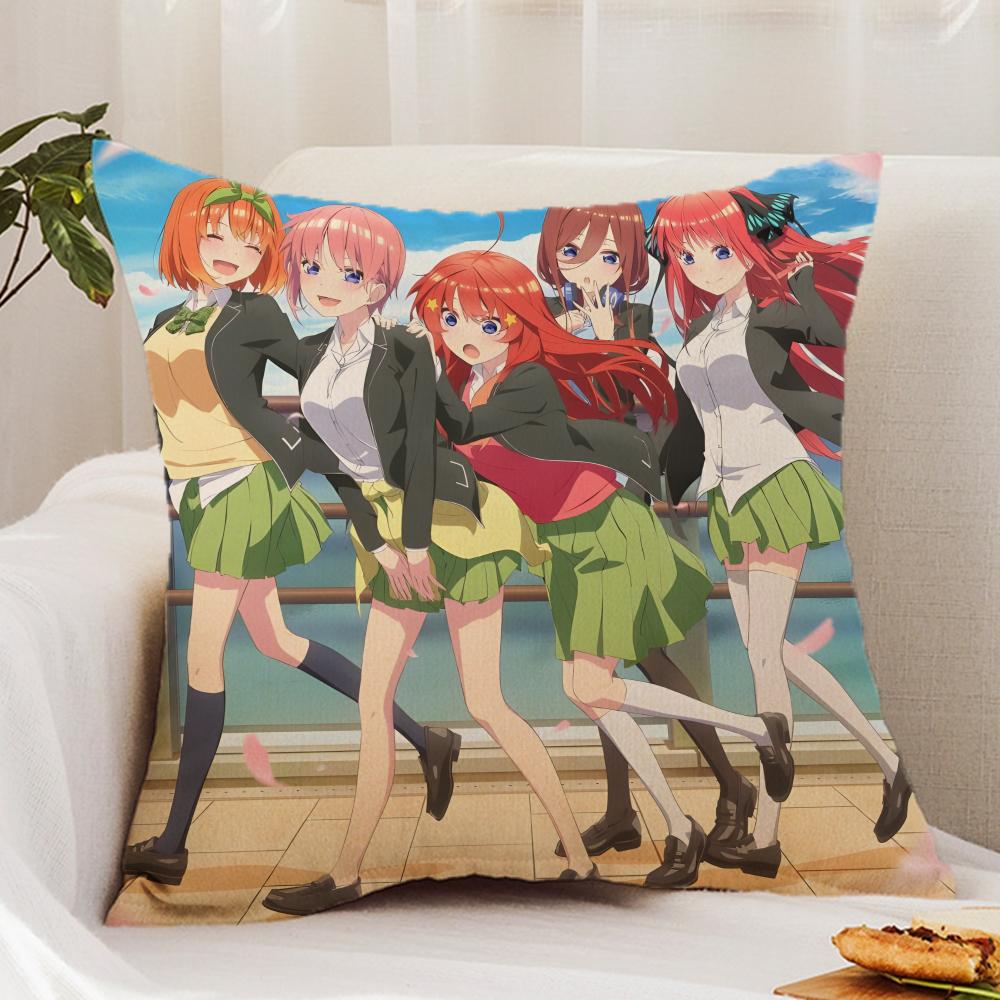 Cute The Q-Quintessential Q-Quintuplets Cushion Cover Premium Comfort Reversible Pillow Cover - Dual - Use Design for Home & Car