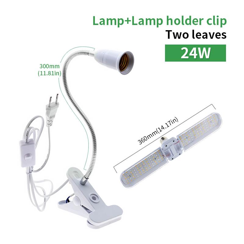 24W 36W 48W Katlanabilir LED Büyümek Işık Tam Spektrum E27 Bitki Büyüyen Işık Phytolamp Ampul Kapalı Bitkiler Için Çiçek Fide