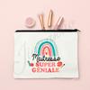 Thank Super Teacher Print Makeup Bag Travel Toiletries Storage Pouch School Pencil Bags Gift for Atsem Avs Aesh Maitress Maitre
