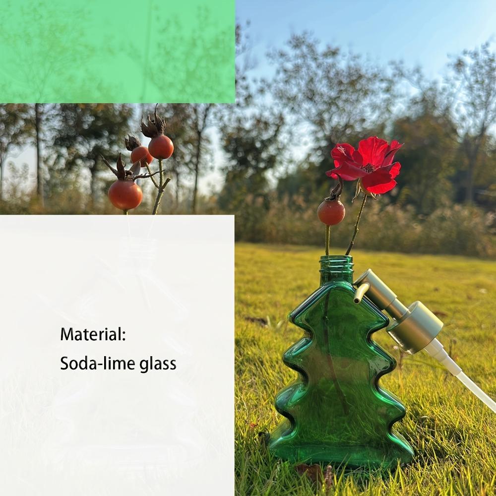 Christmas Soap Dispenser Bathroom Christmas Tree Green Glass Hand Soap Dispenser for Kitchen Refillable Liquid Lotion Bottle