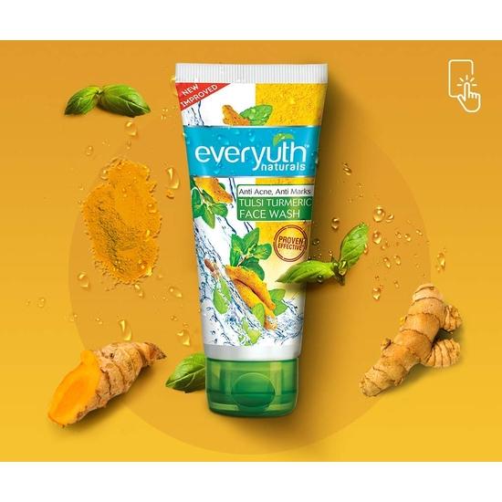 Everyuth Naturals Anti Acnee Anti Urme Tulsi Turmeric Gel de Spalare 50g Pachet de 3