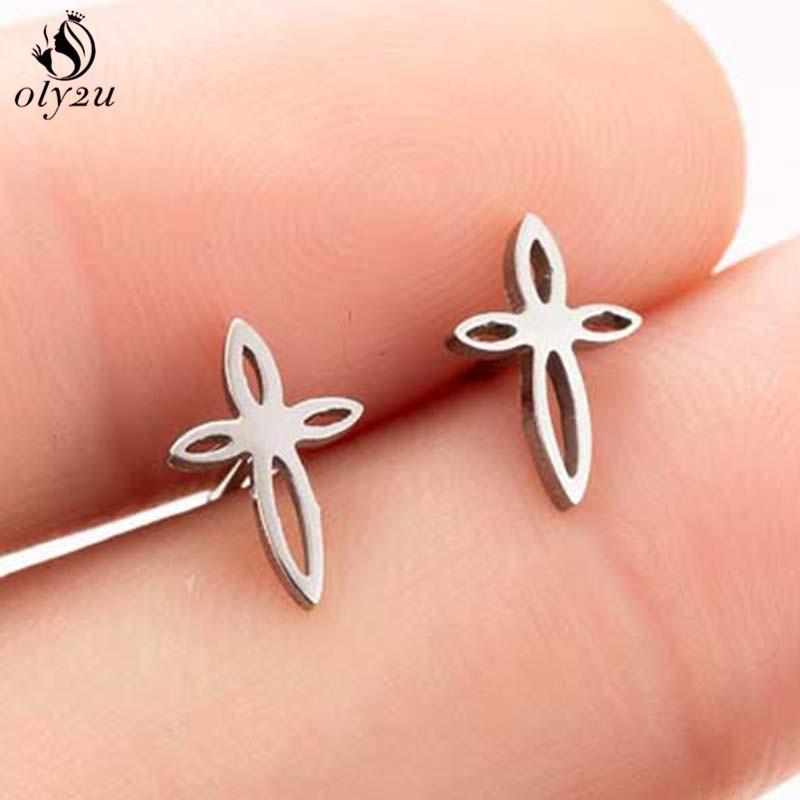 Cute Ballet Earings Women Jewelry Minimalist Puzzle Dinosaur Map Wave Cat Stainless Steel Stud Earrings Girls Pendientes