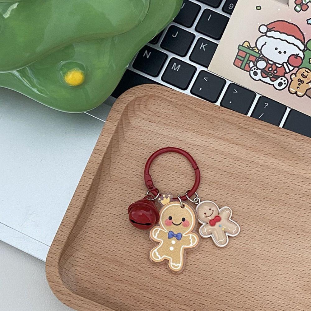 Cute Christmas Keychain Cartoon Creative Pendant Kawaii Acrylic Keyring