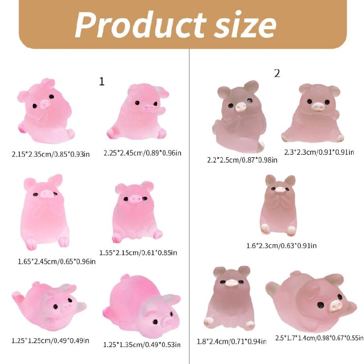 Lovely Car Center Console Ornaments Office Car Interior Accessories Creative Pigs Doll Animal Statue Car Supplies