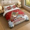 Christmas Theme Personalized 3Pcs Bedding Set Custom Text & Name 1 Sheet 2 Pillowcases Household Bedding 1pc