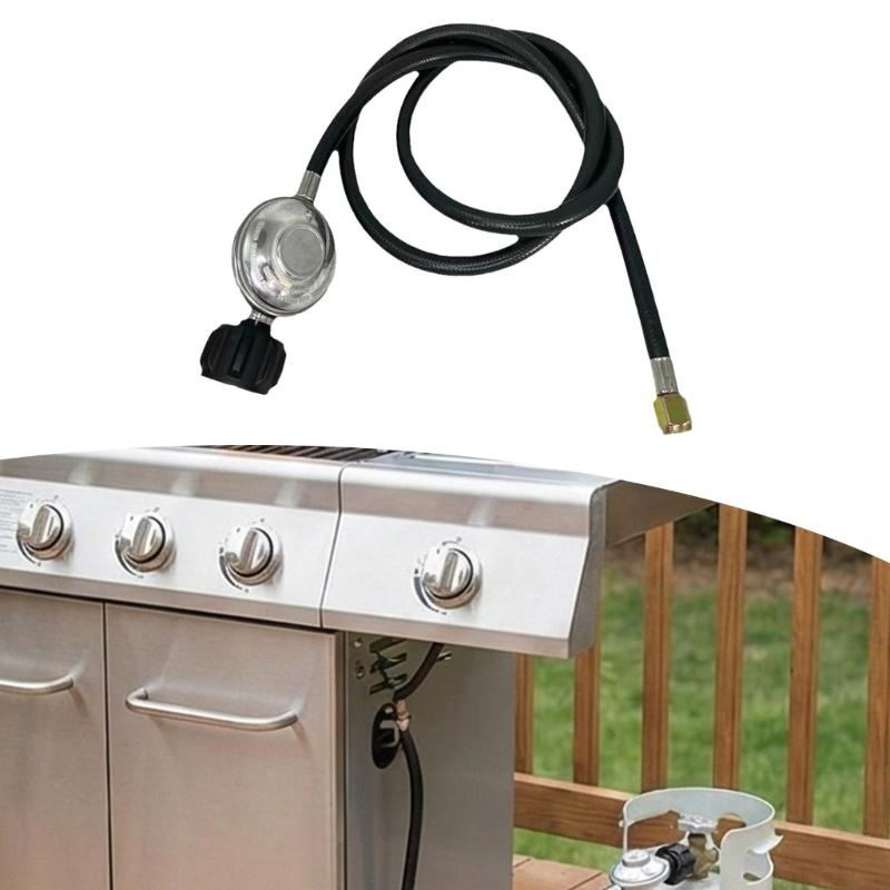 Efficient Gas Regulator with Hose Universal Gas Grill Regulator and Hose for Most Gas Grill Easy To Installation