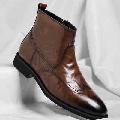 Chelsea Boots 2025 Autumn/Winter British Style Hand Grip Pattern Blok Winter Plush Retro Short Boots