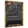 Carte du Circuit Américain de Sebring Art Mural en Métal Décoration de Course Vintage Décorations pour la Maison