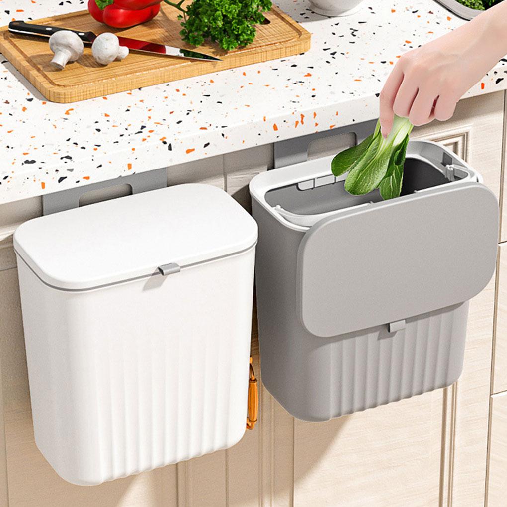 High-Strength PP Plastic Trash Can - Sealed And Odorless Easy To Clean Wall Mounted Trash Can Trash Can For Kitchen