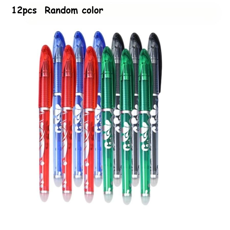 

12pcs Colorful Erasable Gel Pens - Plastic Medium Tip 0.5mm, Smooth Writing, Ideal for Office & Daily Use,Stylish Stationery