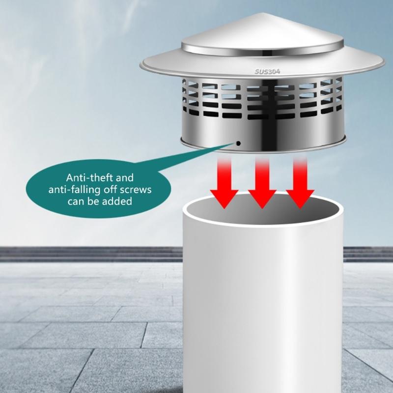 Stainless Steel Round Chimney Caps with Screen Chimney Cover Rain Caps Chimney Caps Cones Top Roof Caps for Vent Rustproof