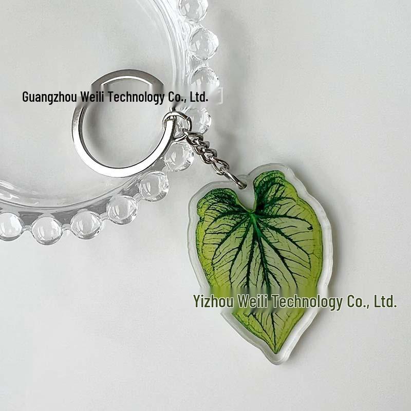 Creative Acrylic Leaf Keychain Earphone Bag Pendant Ornament