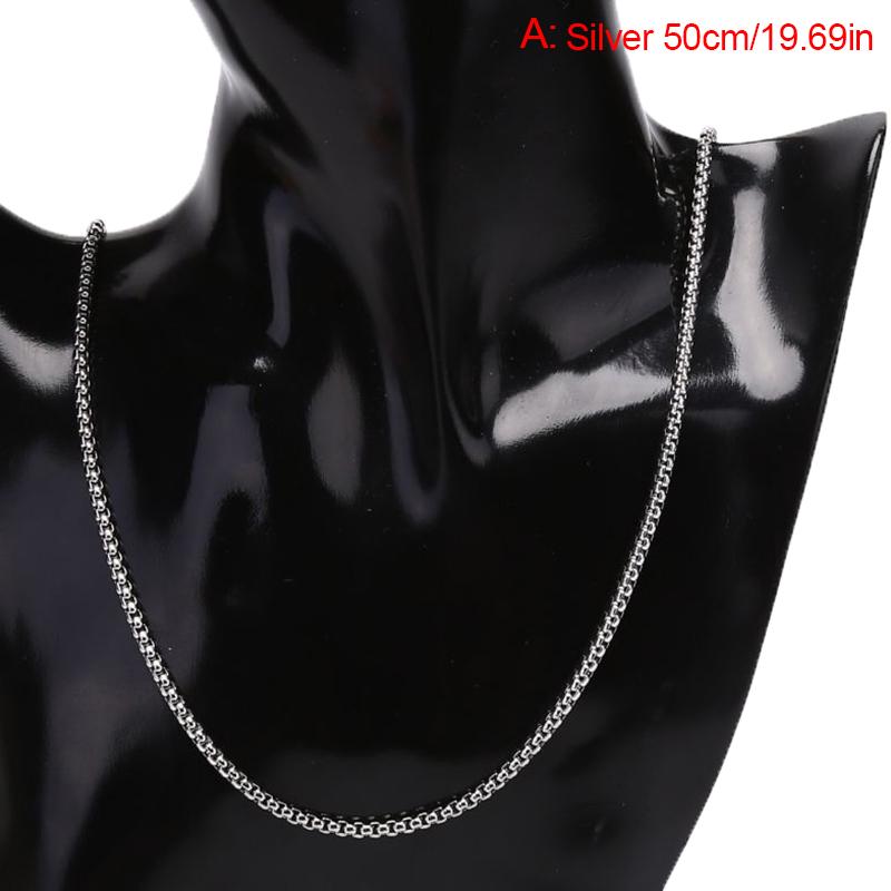 3Mm Stainless Steel Keel Chain Necklace Men Women Necklace Jewelry Gift