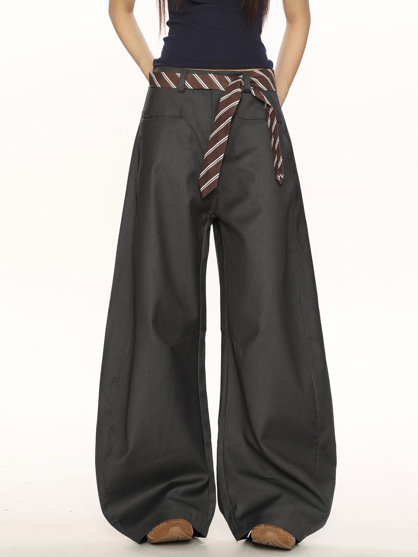 Women s Trendy Retro High-End Wide-Leg Drape Trousers - Versatile Curved Design, Floor-Length Style S