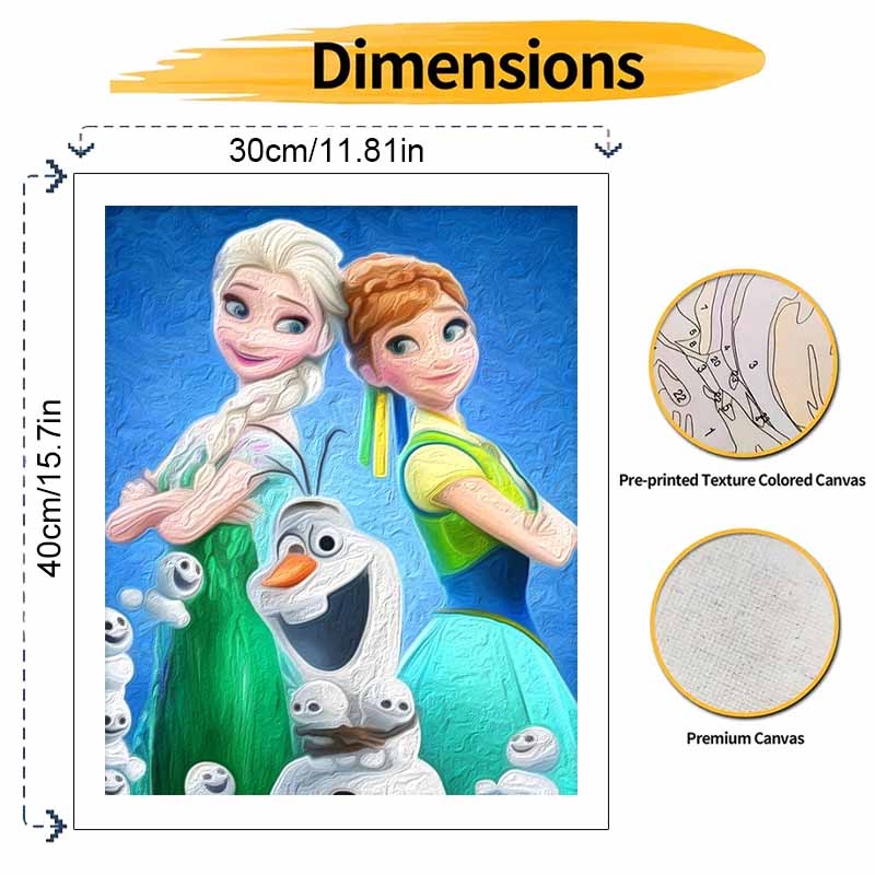 Disney Frozen Elsa Anna Olaf Paint By Number Kit Drawing Canvas DIY Picture Home Decor Painting Wall Art HandPainted Craft Gift
