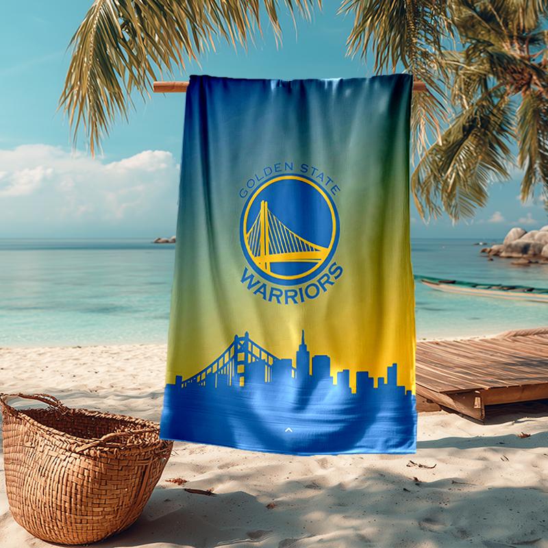 Ultra-Soft Beach Towel with Warriors Theme,Ideal for Pool - Camping, Diving - Perfect Travel Essential, Vibrant Beach Towel.