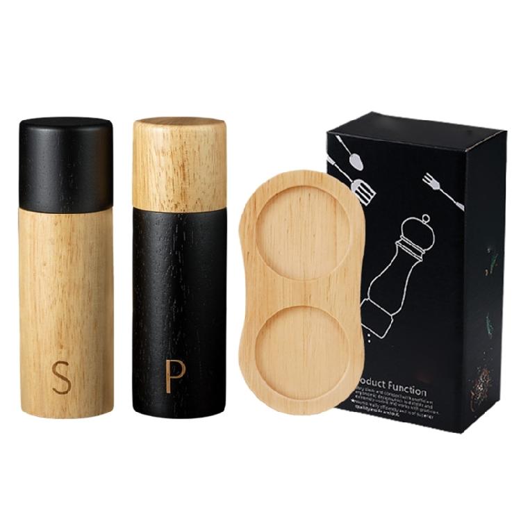 Traditional Wood Peppers and Salt Mill Adjustable Salt and Peppers Grinding Device Wood Manual Peppers Mill for Kitchen 1