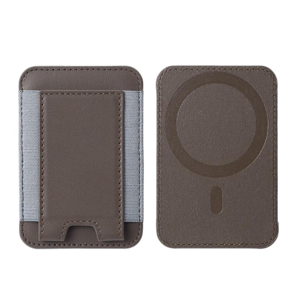 Magnetic Card Holder Solid Color Convenient Cell Phone Cardholder PU Leather Phone Back Card Bag for Iphone 13 14 15 16 17 Pro