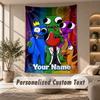 Rainbow Friends Tapestry, Personalized Custom Text, Wall Hanging Tapestry For Living Room Home Wall Decor