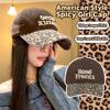 Letter Embroidery Leopard Print Baseball Cap Polyester Spicy Girl Peaked Cap  For Women
