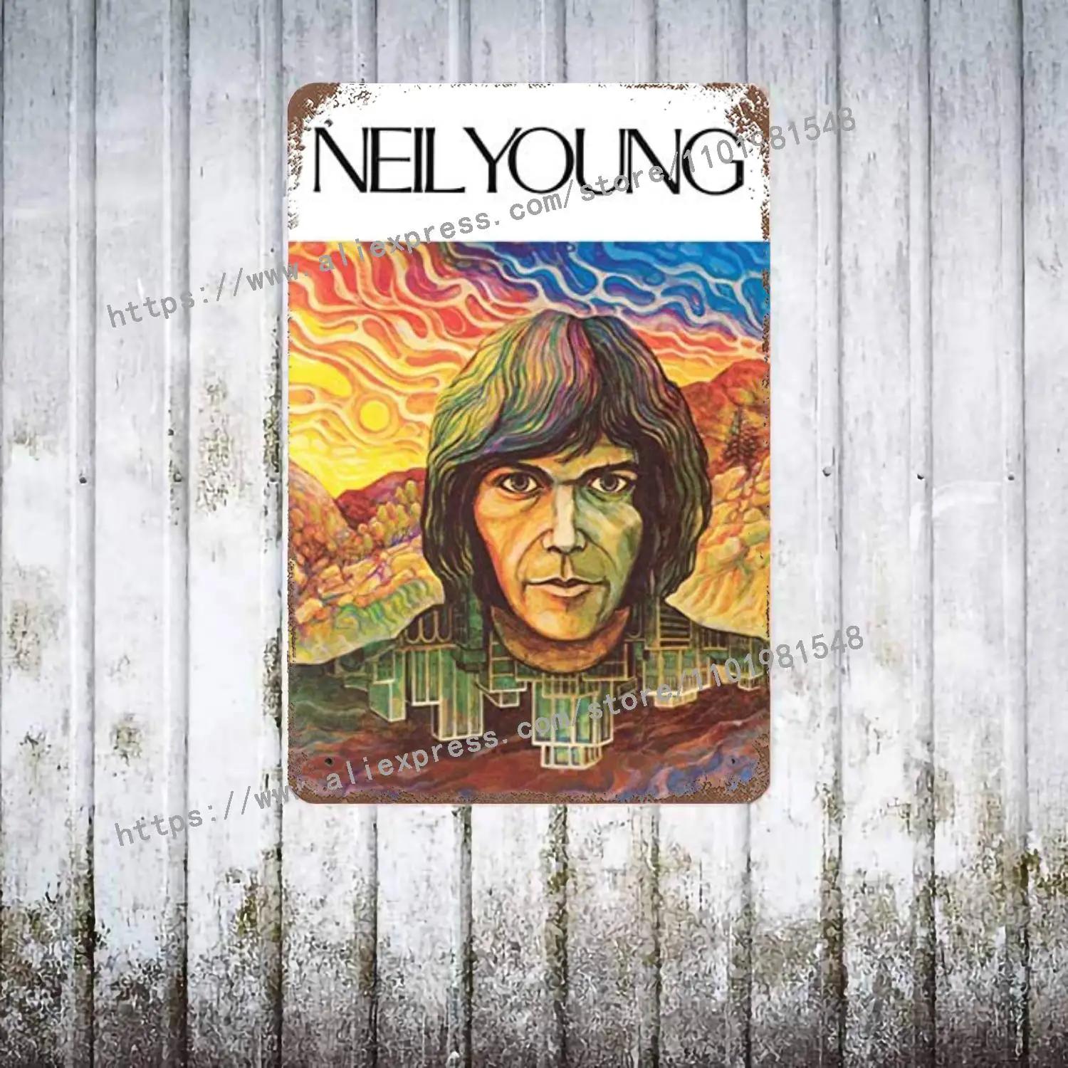 

Neil Young Singers metal Decor Poster Vintage Tin Sign Metal Sign Decorative Plaque for Pub Bar Man Cave Club Wall Decoration 20x30cm（7.8x11.8inch）