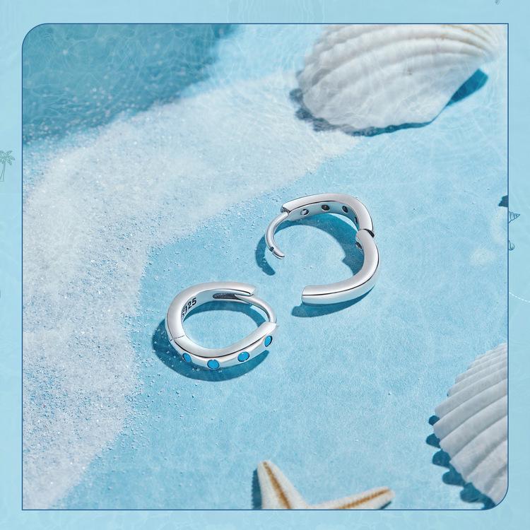 Avle S925 Sterlingsilber Türkis Wellenohrringe - Europäischer & Amerikanischer Stil