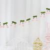 12pcs/Set Cute Cherry Felt Plush Ball Pull Flag - Festive String Hanging Decoration Birthday Party New Year Home Celebration