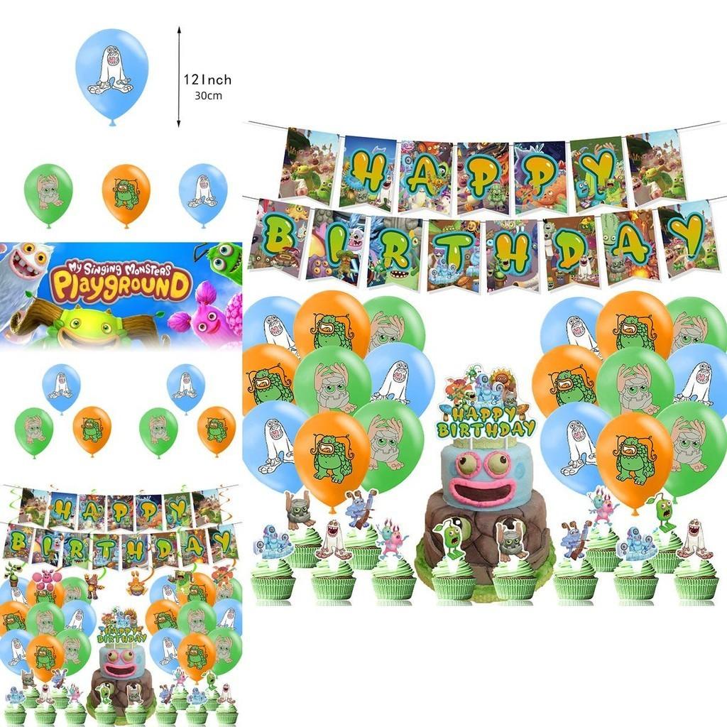 My Singing Monster Themed Party Banner Kit With Balloons And Decorations For Kids Events