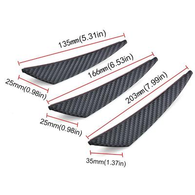 6pcs Universal Rubber Car Front Bumper Lip Protector Rear Diffuser Black Carbon Fiber Spoiler Splitter Wing Protection Guard