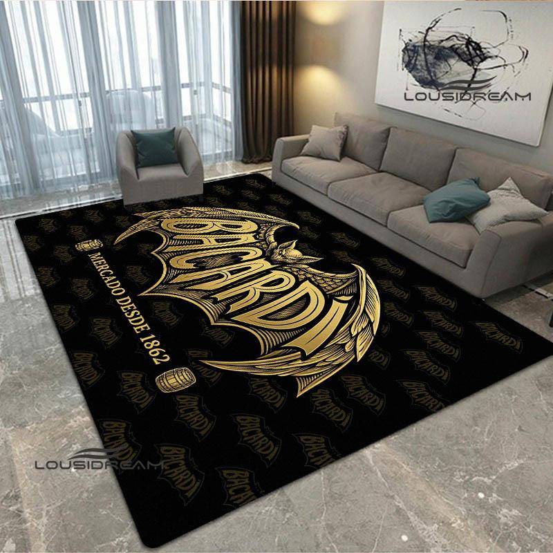 Tappeto stampato con logo Bacardi Tappeto antiscivolo Tappeti da esterno Tappeto per area Tappeto decorativo per camera da letto Tappeto per camera da letto Regalo di compleanno