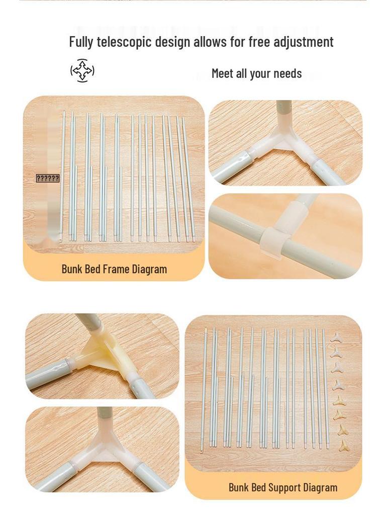 Children's Bunk Bed Mosquito Net with Anti-Fall Protection and Integrated Bracket
