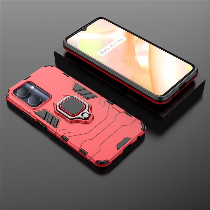 

Для Realme C33 Чехол Броня Кольцо Для Пальцев Чехлы Бампер Подставка Чехол Realme C33 Чехол Realme C33 C35 C31 C30 C21Y C21 C25Y For Realme C11 красный