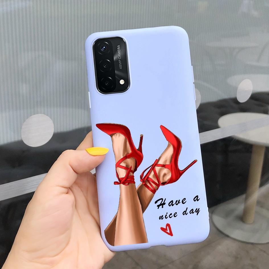 A74 Fodral För OPPO A74 CHP2219 Fodral Lyxigt Fjäder Dinosaurie Daisy Mönster Bakre Skydd För OPPO A74 5G CPH2197 A 74 Mjuk Capa