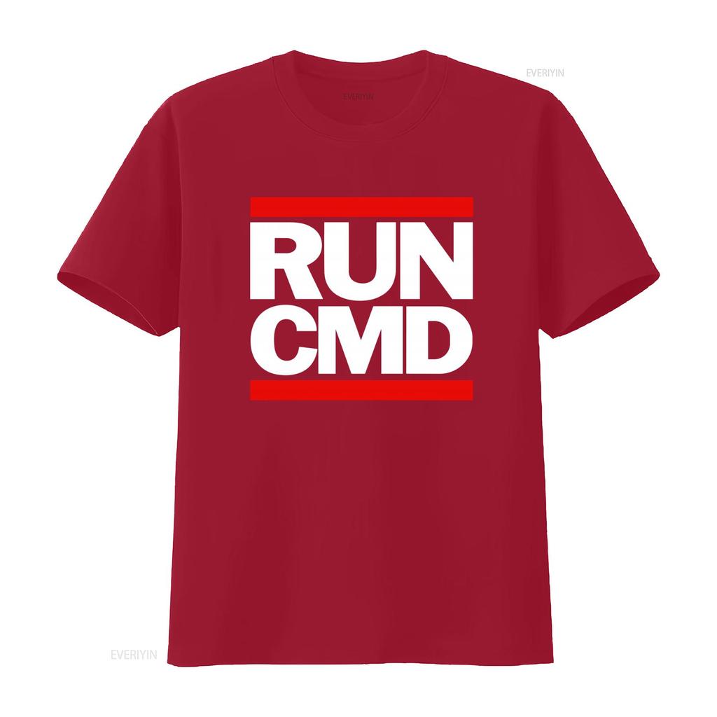 Run Cmd T Shirt for Computer Geeks Mens Funny vintage Washed Top For Everyday Wear graphic Stretched Casual Versatile Stylish