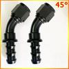 ZG Aluminum Alloy Material 0/45/90/180 Degree Push Lock Hose Fitting AN4 -- AN12 Push-On Barb Fuel Oil Coolant Hose Connector