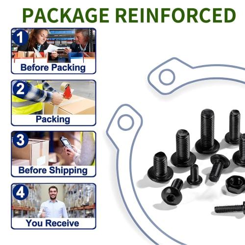 Zmbroll 660pcs M2 Button Head Hex Socket Cap Screws, Fully Threaded Metric Machine Screws, M2x4/6/8/10/12/16/20mm, Mini Screws, 10.9 Grade Alloy Steel