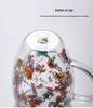 High-value Double-layer Glass Cup with Real Dried Flowers - Heat-resistant with Handle for Tea, Coffee, or Milk.