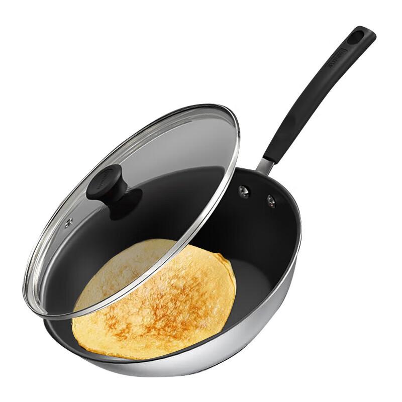 SUPOR Red Dot 28cm Stainless Steel Non-stick Wok