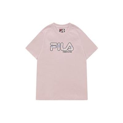 FILA Fusion Sports Lifestyle Series Casual Sports Knit Short Sleeve T-Shirt Women Tops Pink T11W225116F-LP