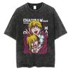 Anime Chainsaw Man Pochita Kawaii Printed Washed Tshirt Men Vintage Casual Tshirts Manga Cotton T Shirt Harajuku Male Tops