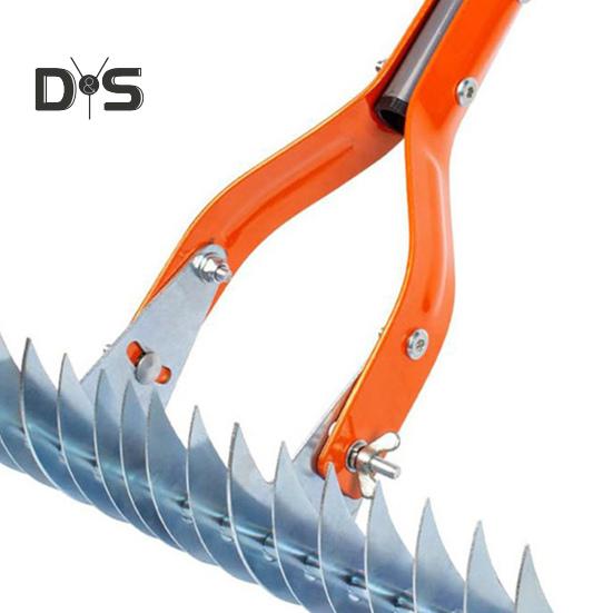 Weeding Rake Steel Thatch Rake with Adjustable Double-Sided Rake Tine Detachable Long Handle Garden Grass Grooming Rake for Healthy Lawn