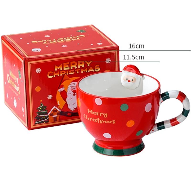 

1 Pack Cute Christmas Coffee Mugs Durable Ceramic Coffee Mugs Best Christmas Gifts for Kids Mom Lovers Friends with Gift Box 500ml-600ml