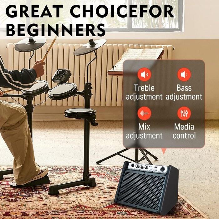 Coolmusic DM20 20W BT Personal Monitor Amplifier for Electric Drums, Keyboards, and Acoustic Guitars