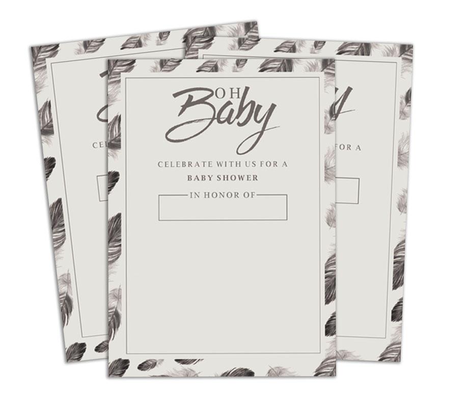 Darling Souvenir Baby Shower Invitation Card 28 Pcs Fill or Write In Blank Invites Printable Party Supplies