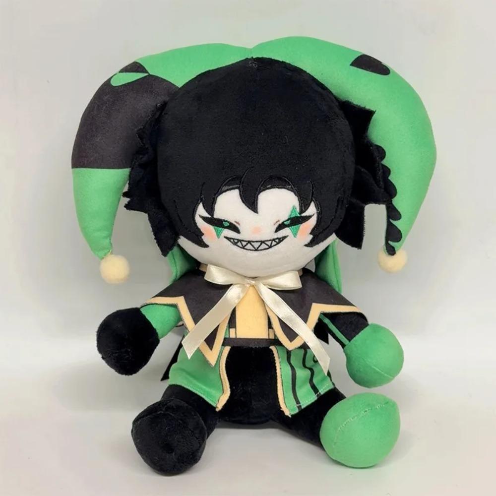 25CM Freak Circus Plush Toy Harlequin Stuffed Doll Green Black Jester Soft Anime Character Kids Birthday Gift Decoration