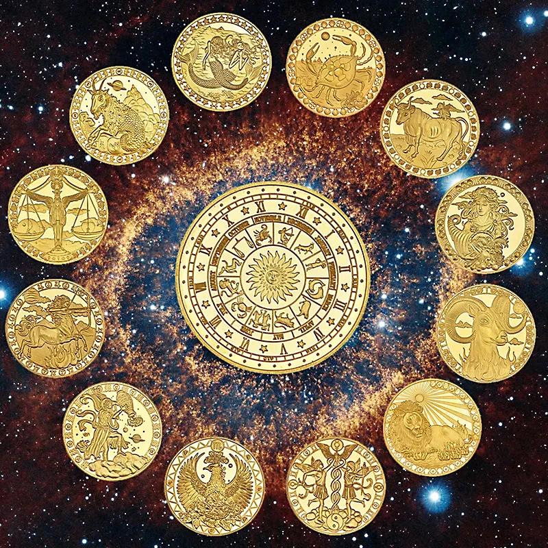 4cm Zodiac Souvenir Coin Collectible Physical Collection Lucky Metal Antique Home Decorations